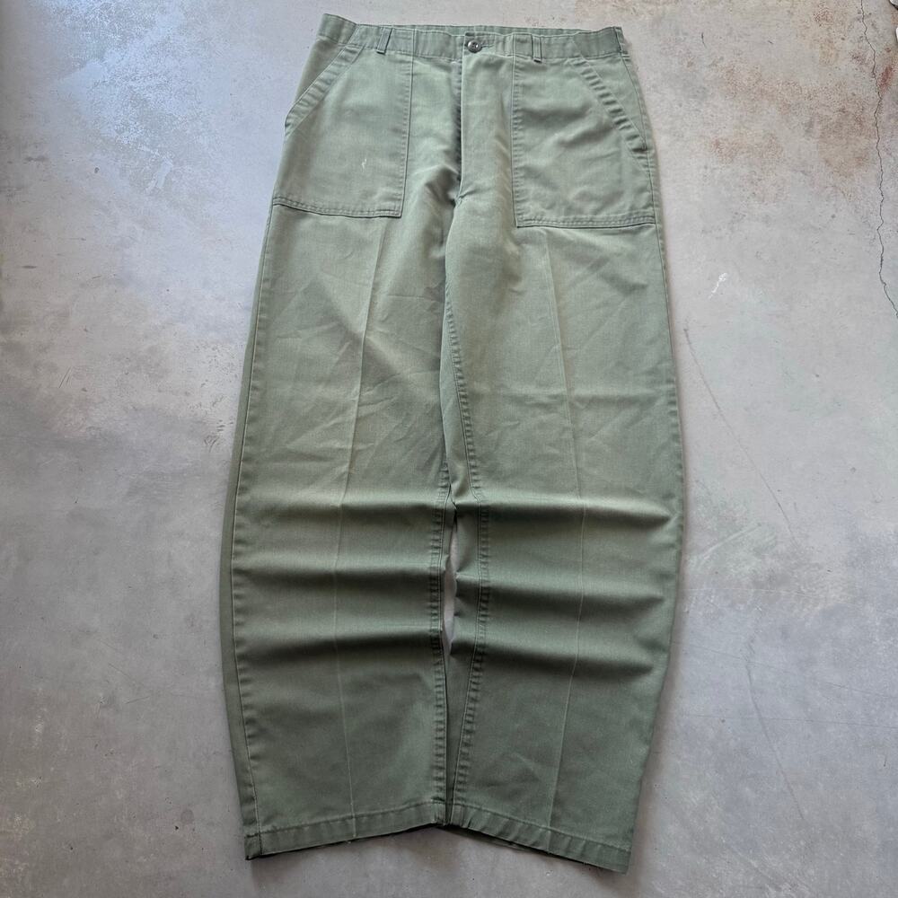 Vintage 80’s OG-507 Military Fatigue Olive Green Field Trouser Pants Size 34x31